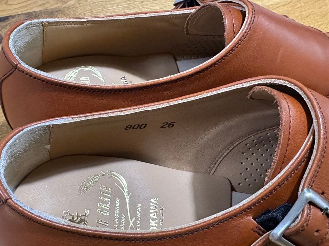 【新品未使用】スコッチグレイン ダブルモンクストラップ ブラウン 26.0cm