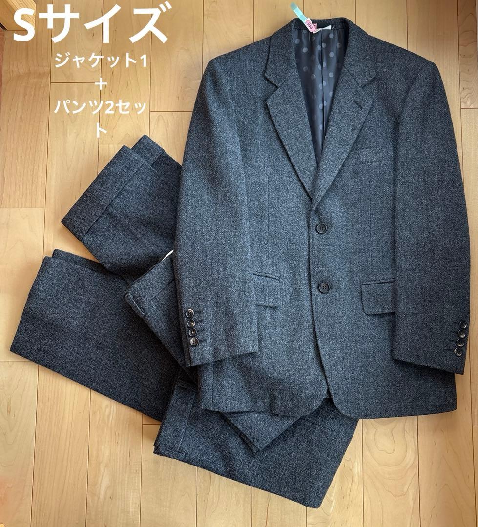 特価COMME des GARCONS 美品ダークグレースーツ　パンツ2本セット COMME des GARCONS】コムデギャルソン archive 90's ストライプウール