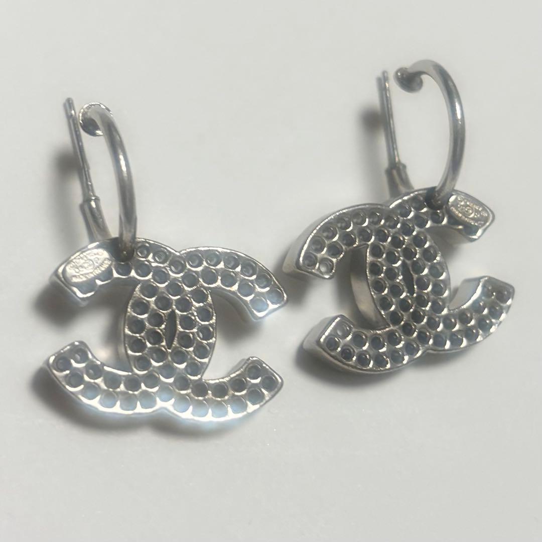 正規品】CHANEL シャネル フープピアス ココマーク パンチング