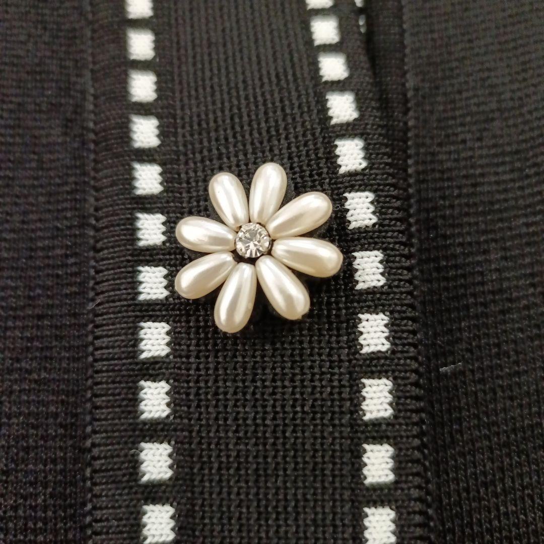 スーパービューティー ステッチ お花ビジューカーディガン 大きい