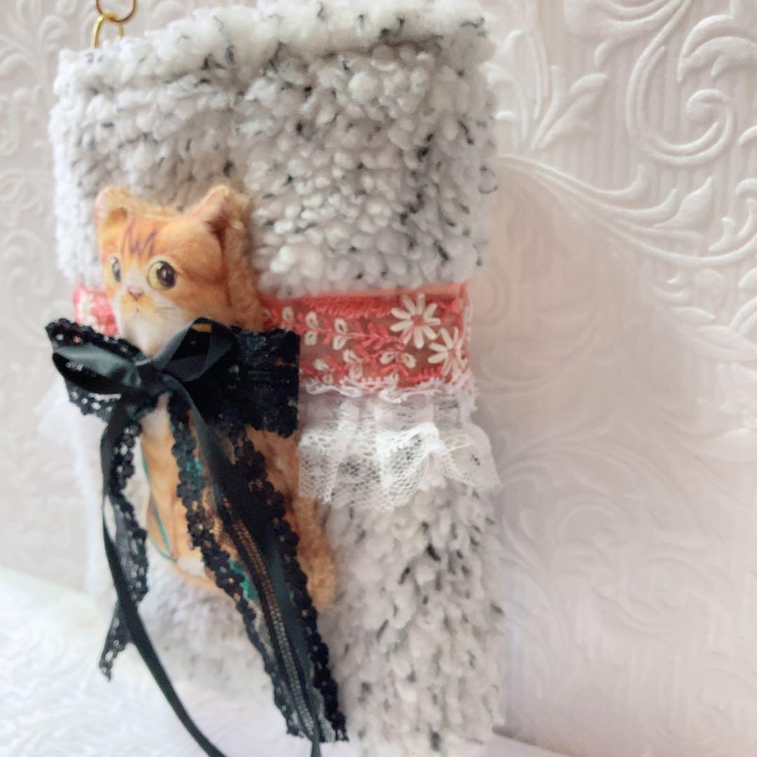 キジトラ猫ちゃんふわふわサコシュ コヤンイサムチョン ボア&インド