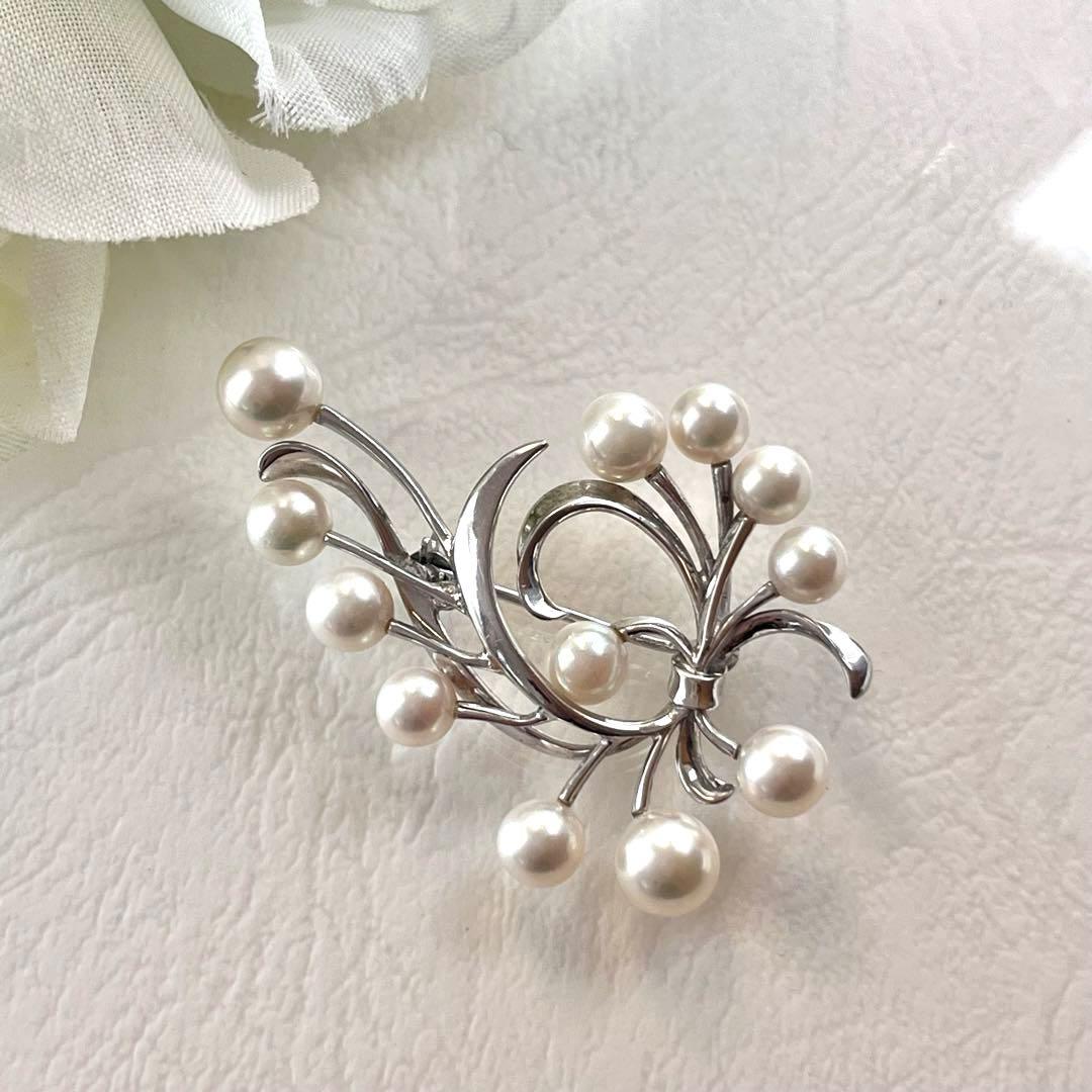 ☆美品☆ミキモト シルバー パール 12珠 ブローチ 皇室御用達ブランド