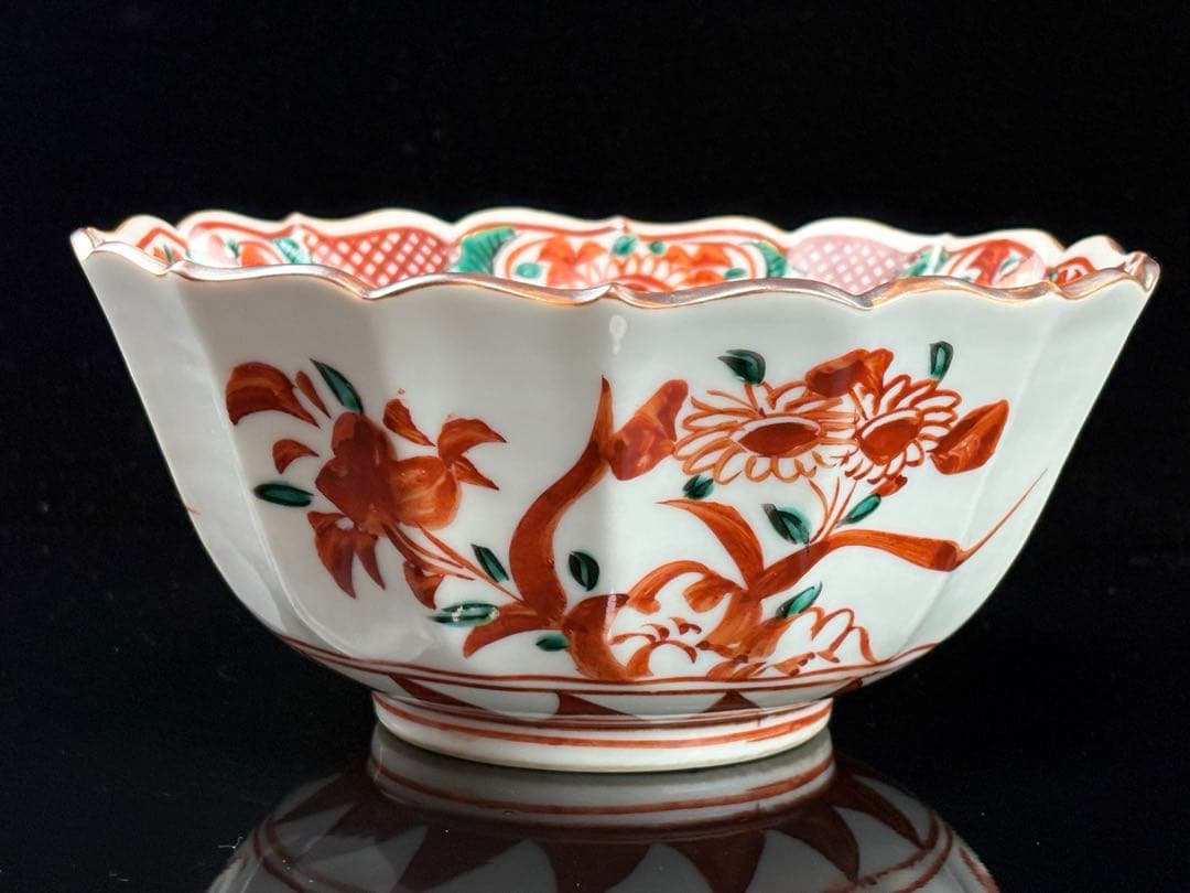 永楽善五郎】造 呉須赤絵菓子鉢 大徳寺 小田雪窓箱書付共箱共布