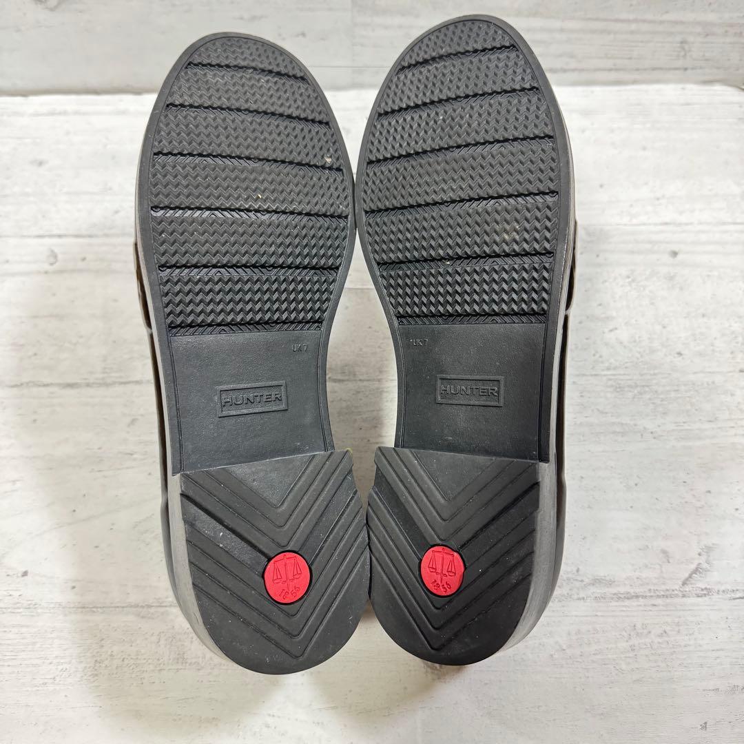 ハンター リボンペニーローファーレインシューズ 26.0cm　ブラック 黒