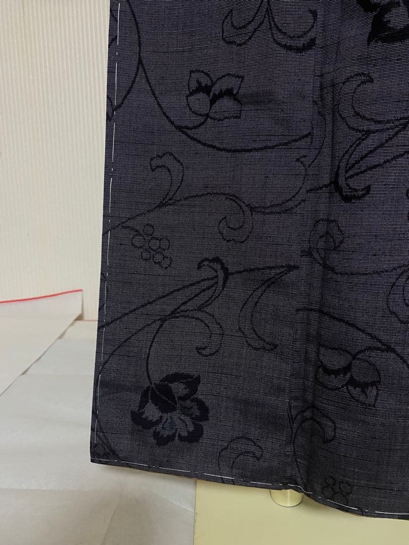 トールサイズ 絹 真綿紬 未使用 しつけ付 証紙付 小紋 身丈175 裄70