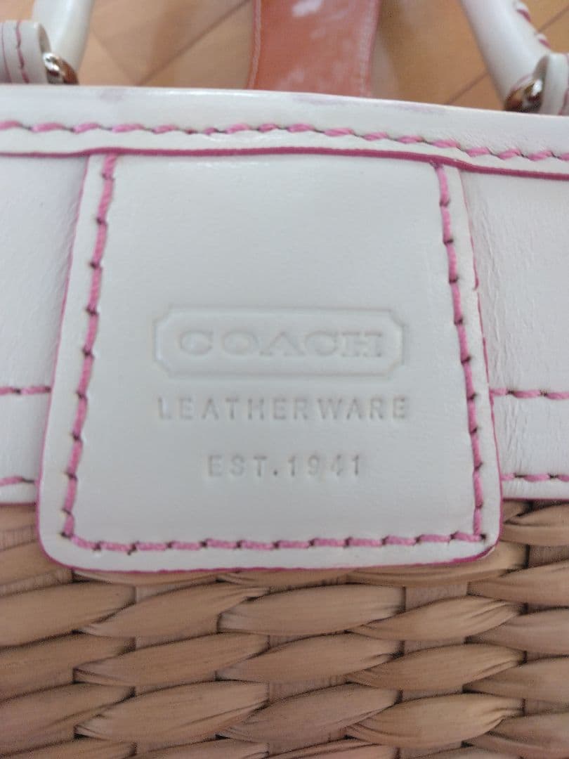 COACH 限定カゴバッグ フラワーモチーフ ストローバッグ 希少 人気完売
