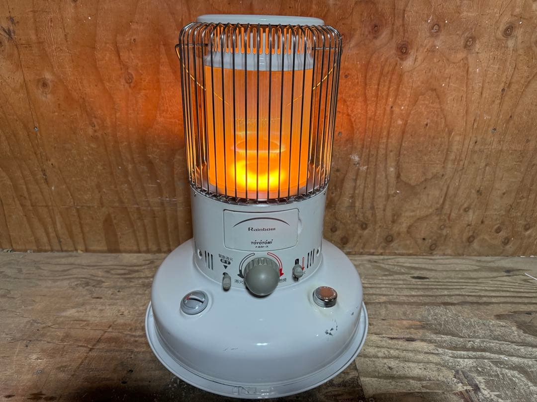 芯乾燥済 石油ストーブ 置台新品レインボー RB-25F分解メンテナンス済 対流形石油ストーブ】RB-G2524（W）（レインボータイプ）電池レス