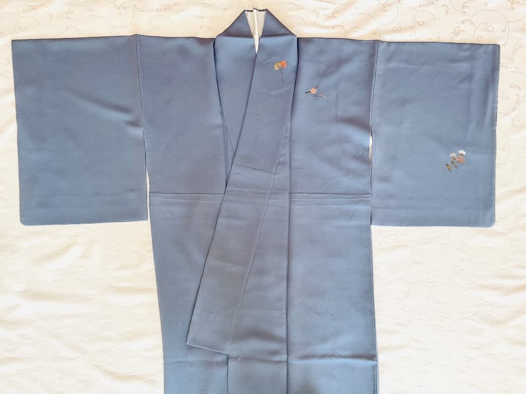 付下げ フルセット 縫紋付 丸に橘 正絹 六通柄袋帯 帯揚げ 帯締め