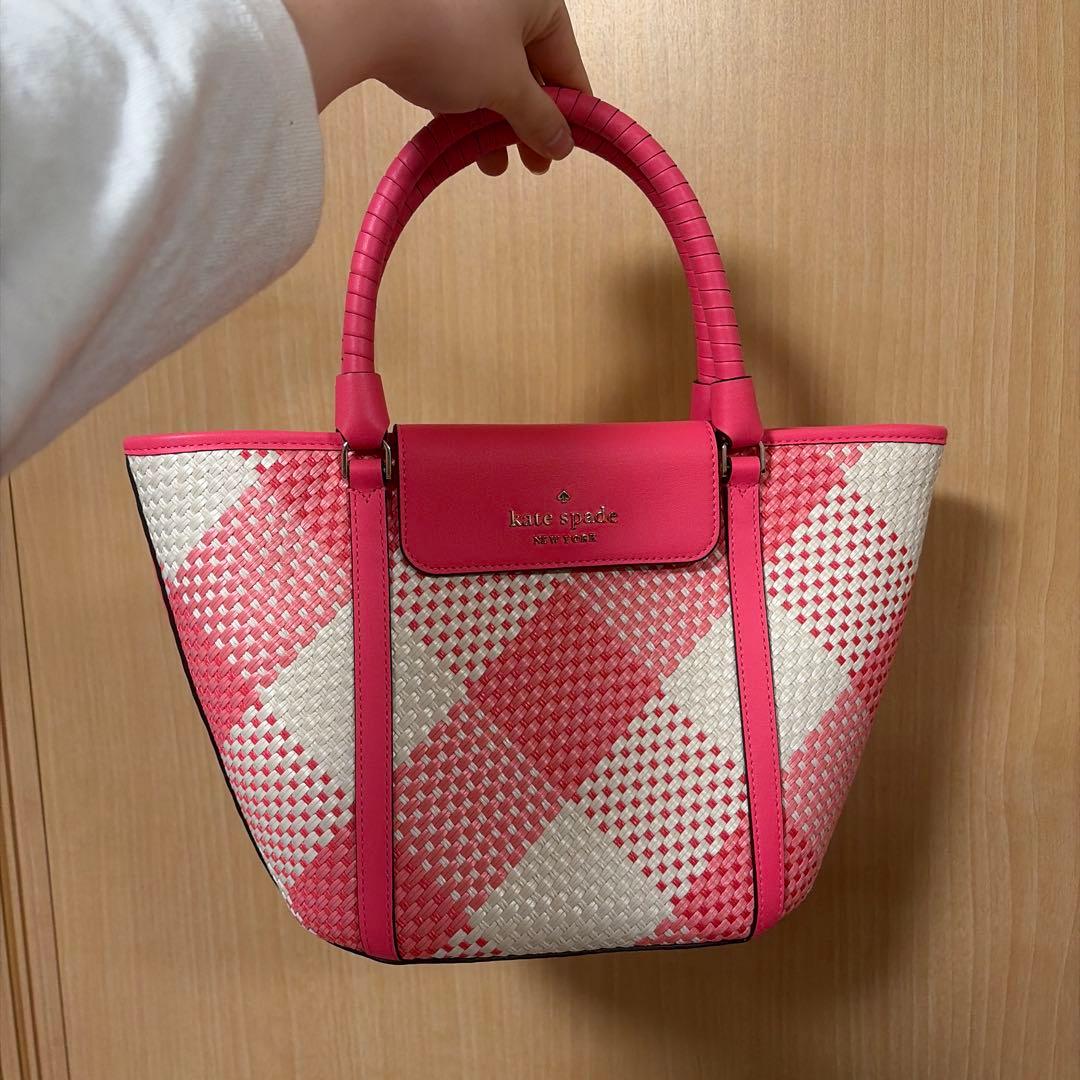 kate spade かごバッグ ピンク Kip Canvas Small Tote Bag | Kate Spade Outlet