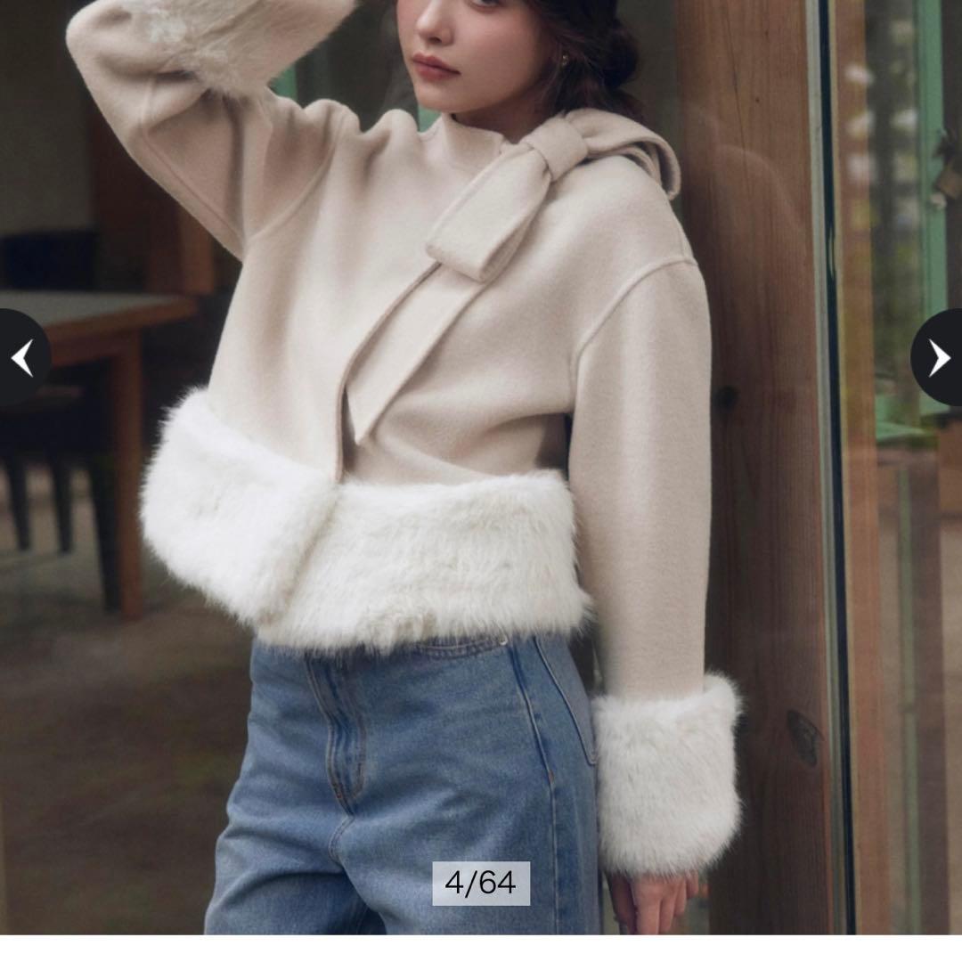 Rirandture リボンネックファーリバーコート - メルカリ