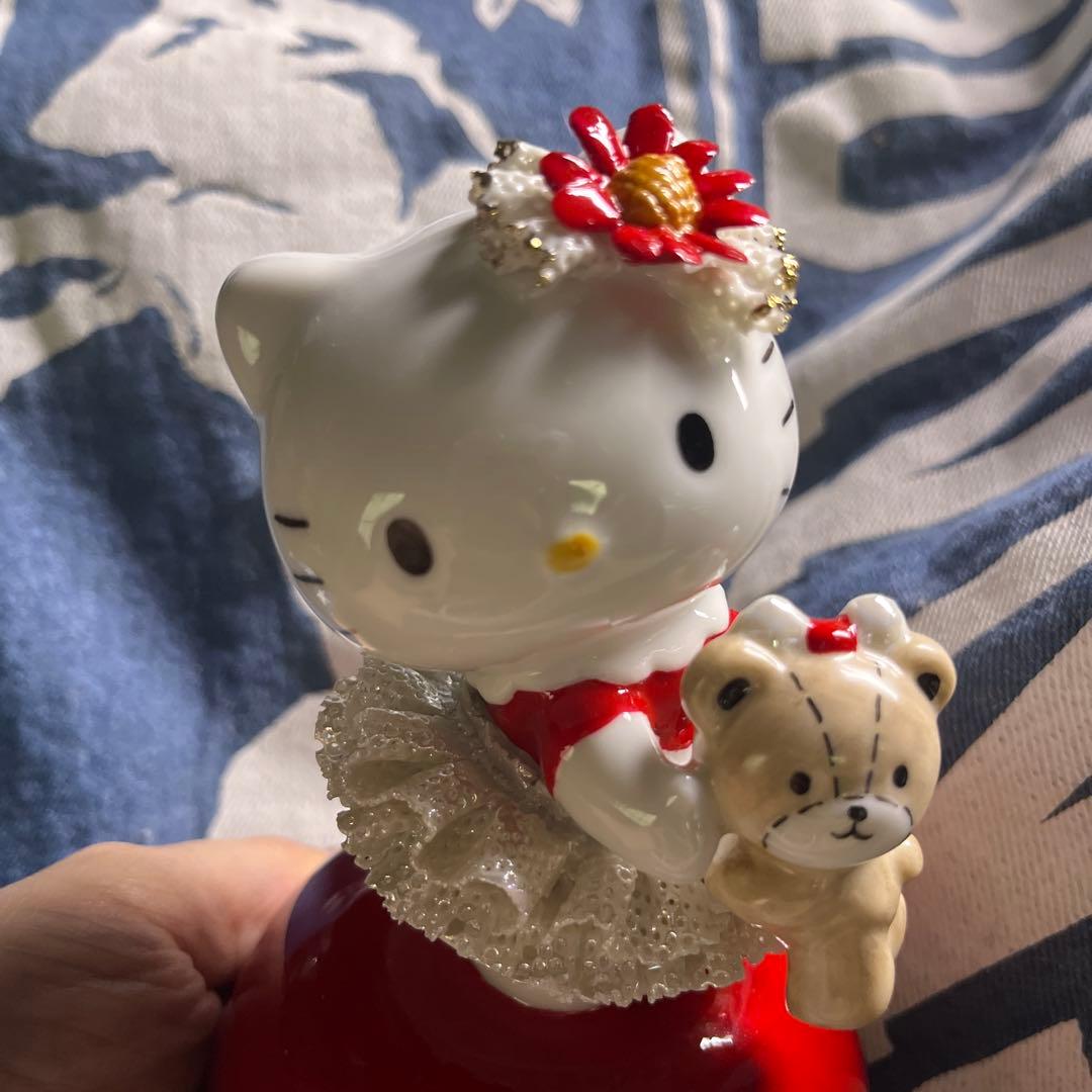 キティ35周年記念オルゴールテディベア持ち キティ35周年記念