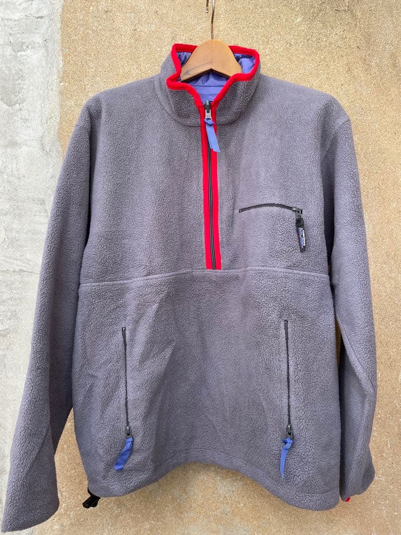 90’s パタゴニア リバーシブルグリセード ハーフZIP 90年代 90s アメリカ製 パタゴニア アウトドア 青 ブルー 水色 紫