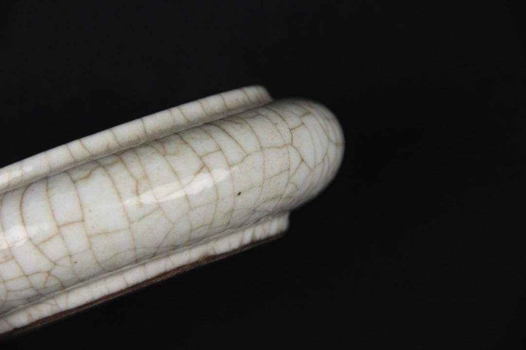 中国古美術 唐物 時代物 清朝期 哥釉 水盂 文房具 陶磁器 NX23-2