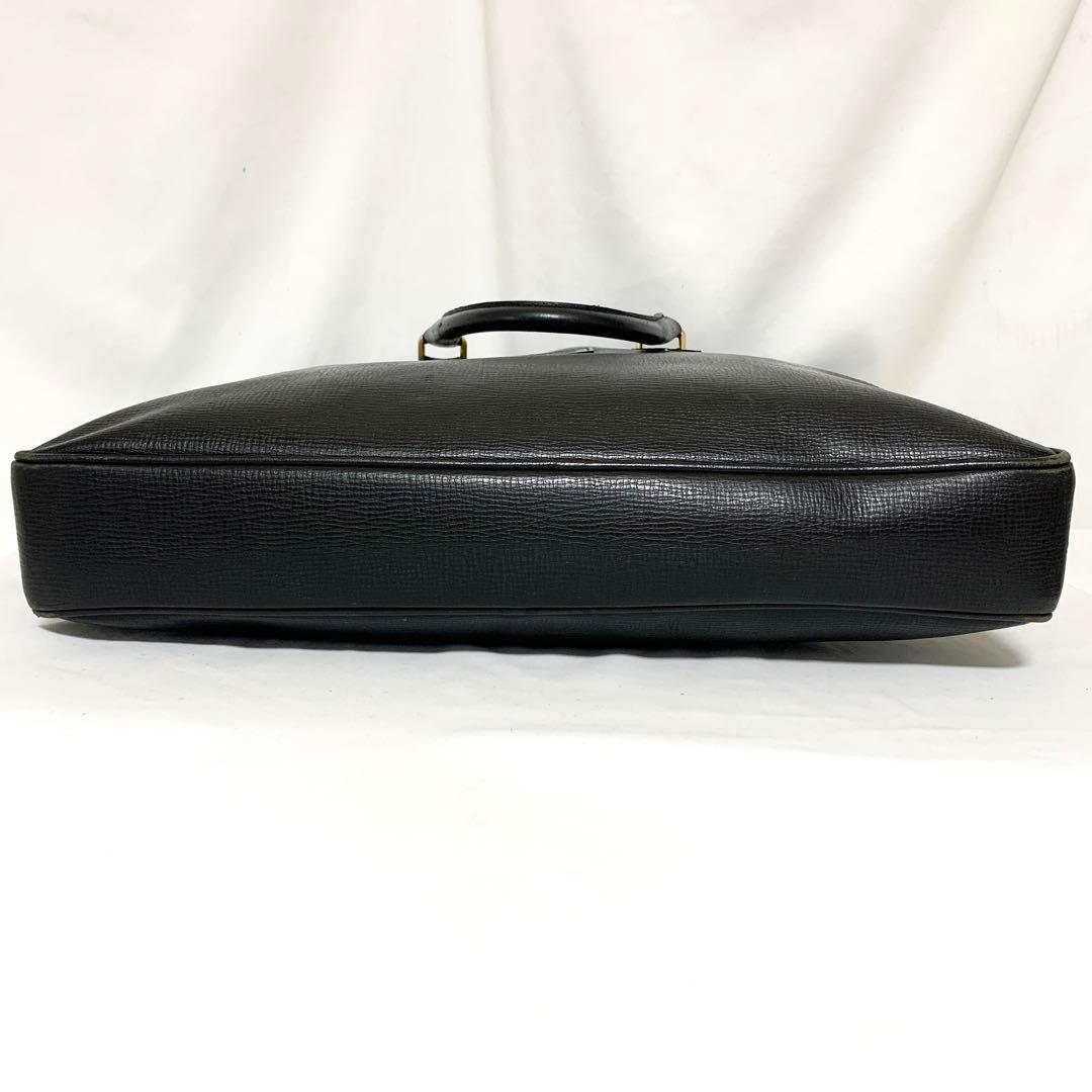良品✨ バーバリー ヴィンテージチェック ビジネスバッグ シボ革 ブラック