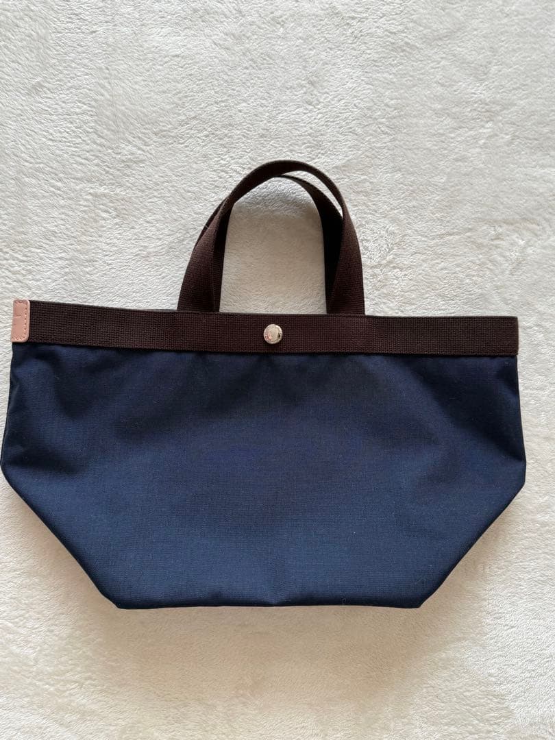 エルベシャプリエ　707C（コーデュラ舟型トートM）　ネイビー×モカ エルベシャプリエ コーデュラ舟型トートM 707C ニュープリュネル／モカ