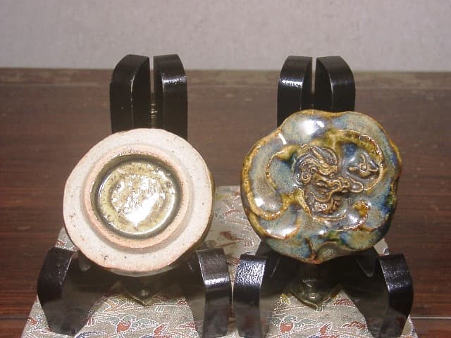 京焼・清水焼 ブロンズ作家 沼田一雅作 香合 銘：雲龍 無傷 共箱 古物。