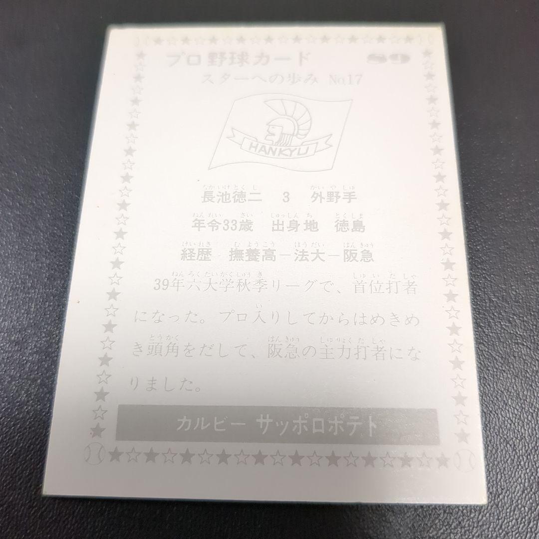 カルビープロ野球カード 長池 徳二 阪急ブレーブス スターへの歩み