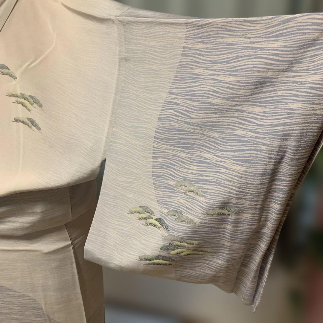 yamaguchi様極美品☆加賀友禅訪問着袷☆落款あり☆舞鶴☆グレー