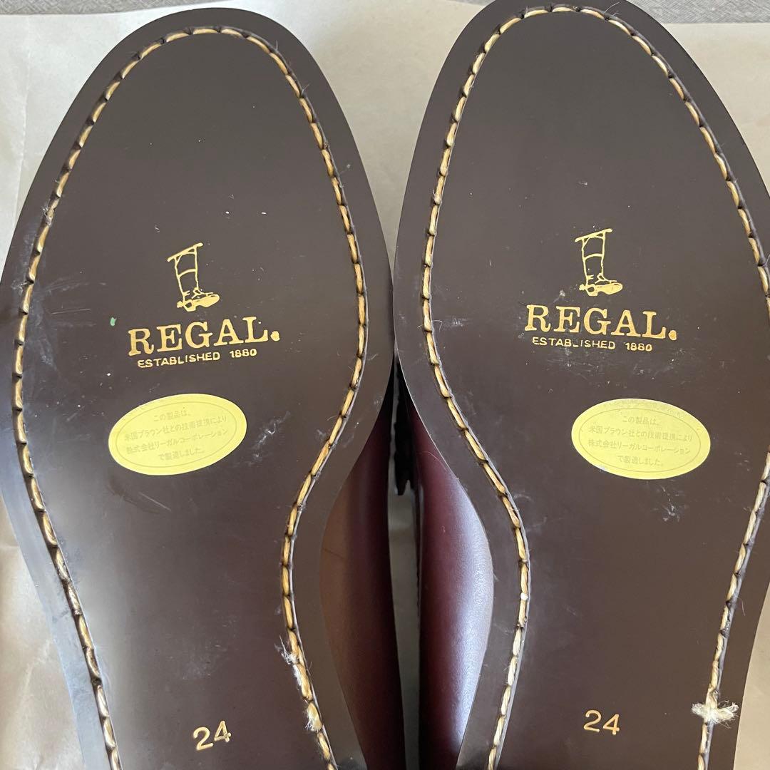 訳あり新品未使用品】REGAL ローファー 鏡面加工 茶 24cm 牛革 - メルカリ