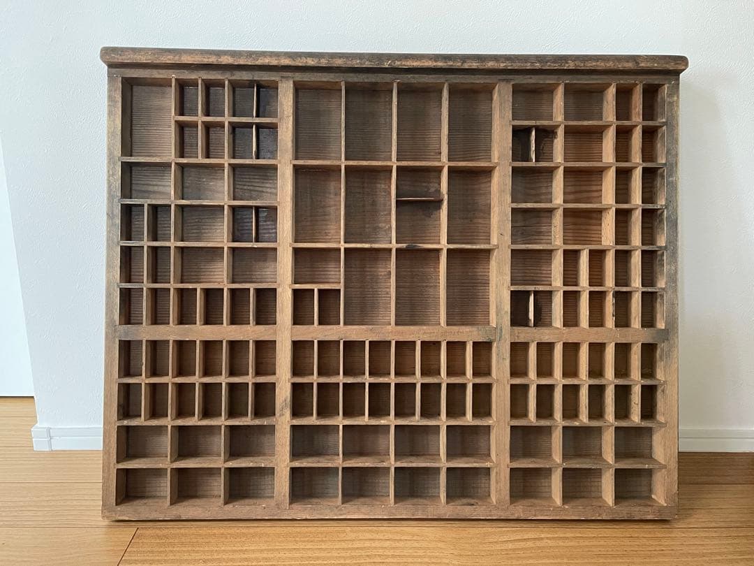 ドイツ　アンティーク　プリンタートレイ　ケースボックス アメリカ ヴィンテージ プリンタートレイ ショップ什器 木製陳列ケース