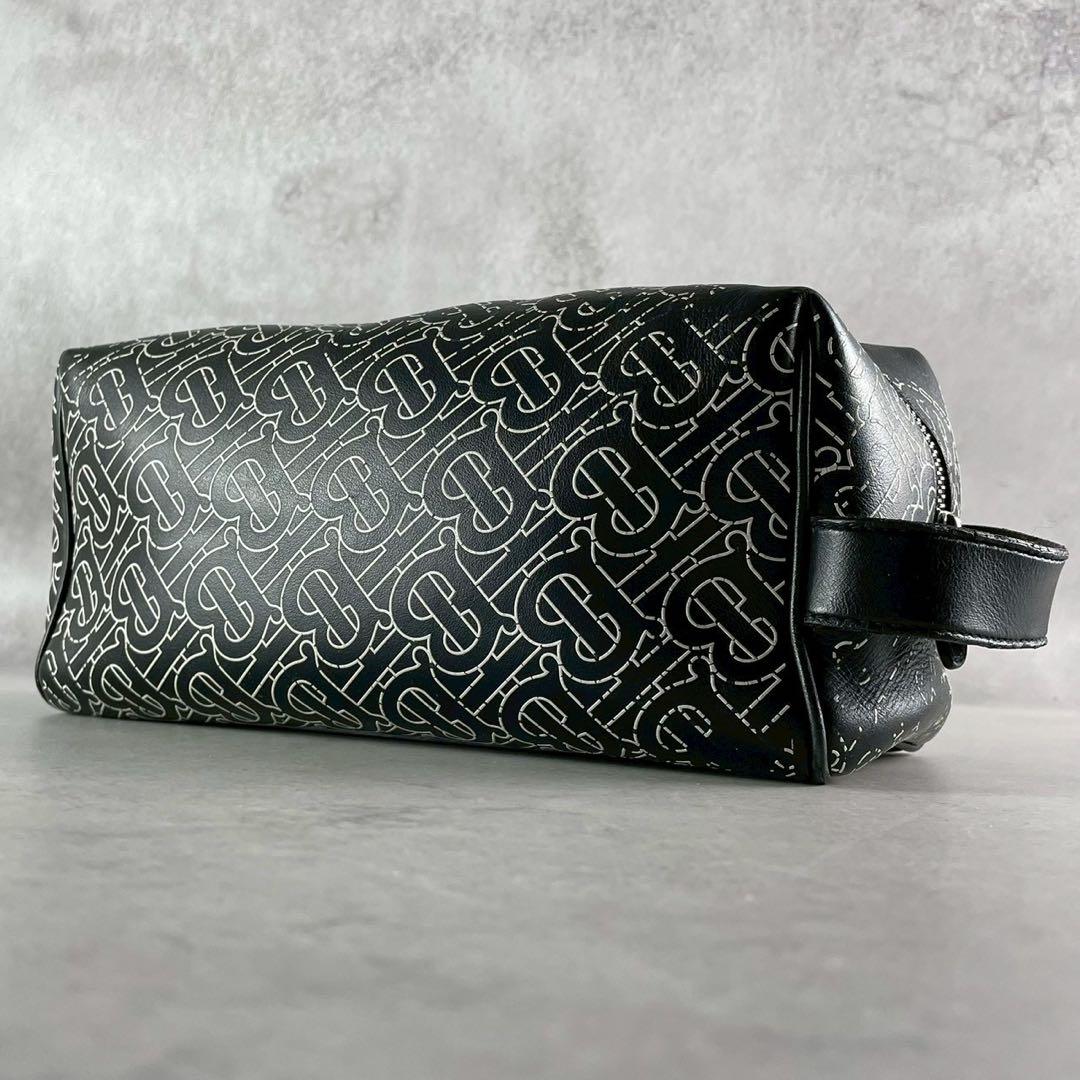 高級 BURBERRY バーバリー クラッチバッグ セカンドバッグ TB ロゴ