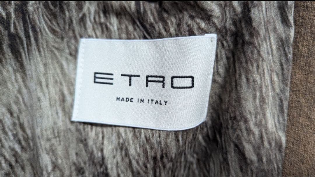 ETRO ウルフ柄チェスターコート】メンズ エトロ 48