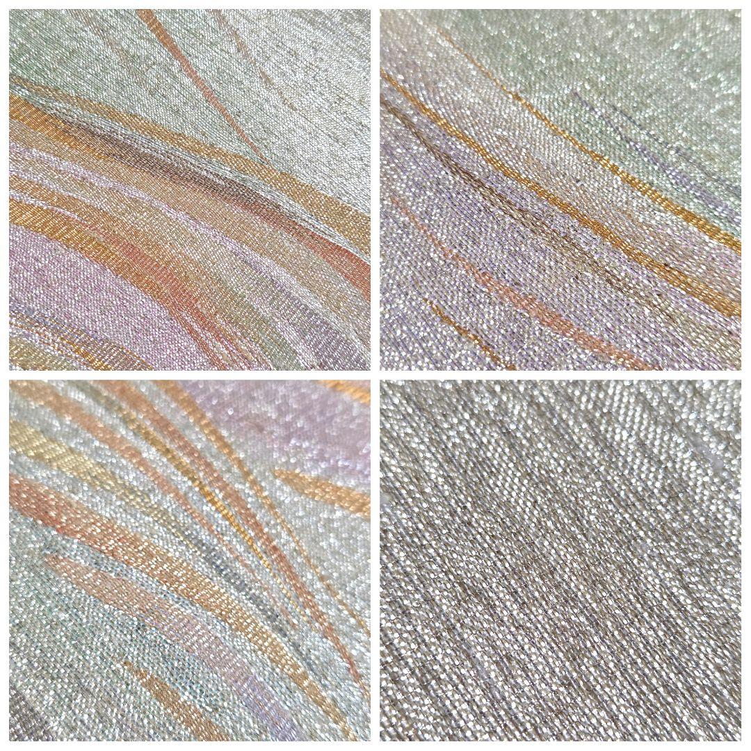 A◇着物くつろぎ 波模様 銀糸 太鼓 正絹 フォーマルな袋帯 - メルカリ