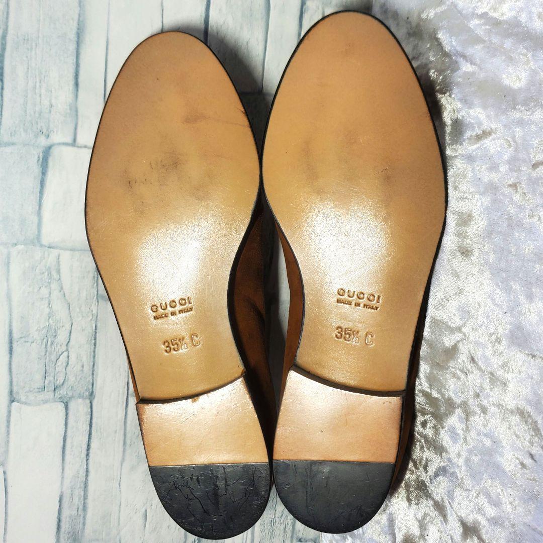 【極美品】✨GUCCI 22.5cm 革靴 茶 スエード ビット金具 35.5