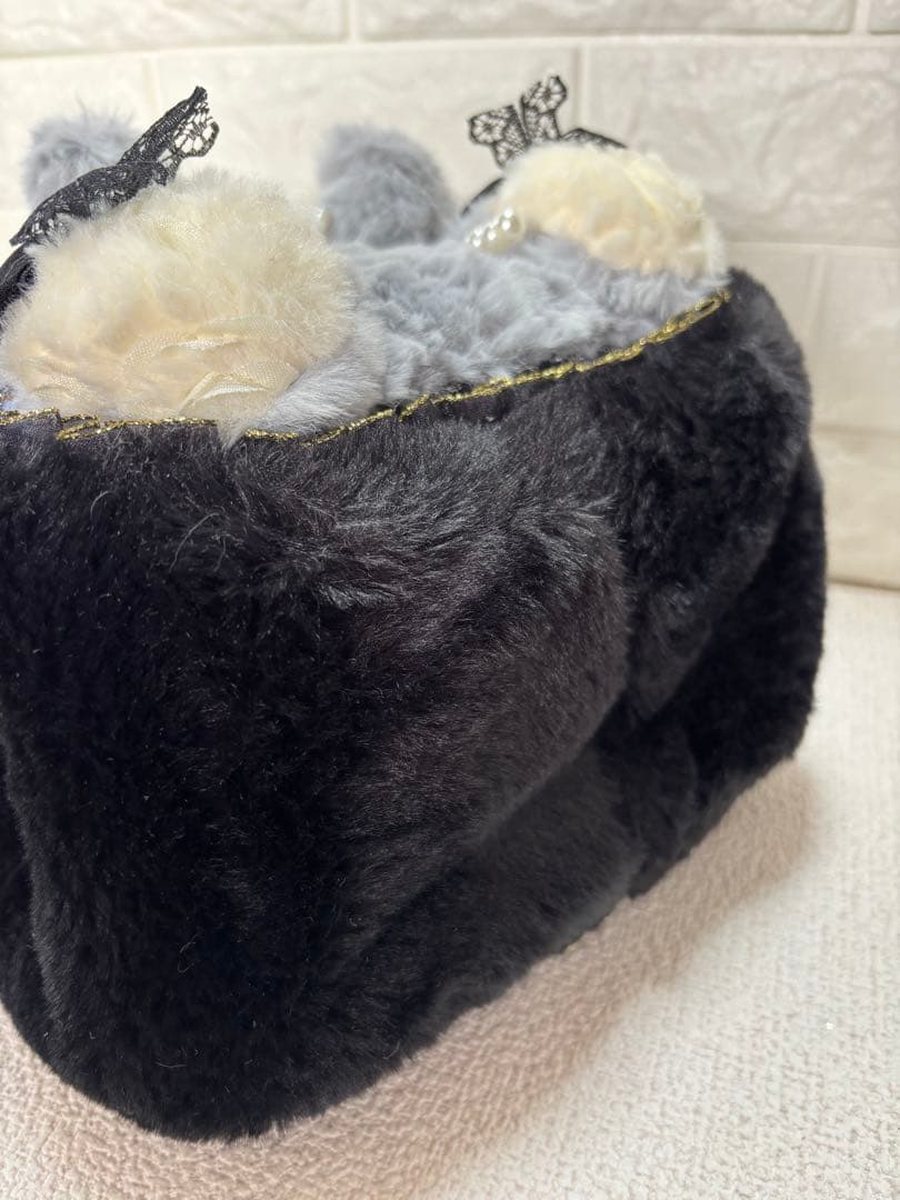 山*ば様 コヤンイサムチョン ファーバッグ ギムくん グレーうさちゃん