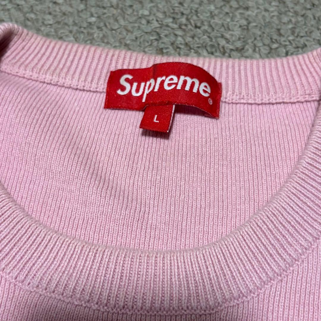 Supreme ピンク ニット セーター Lサイズ - メルカリ