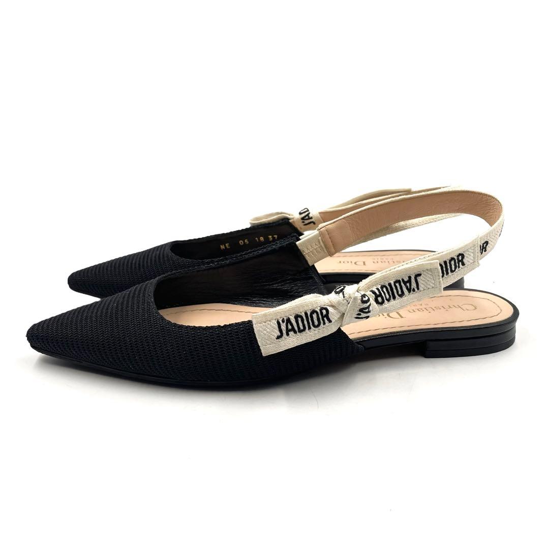 《超美品》Dior ジャディオール J'ADIOR スリングバック フラット 黒