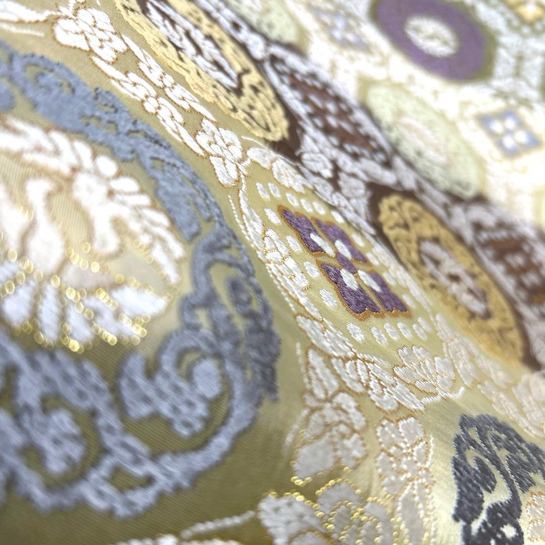 正絹　袋帯《刺繍　丸紋様》