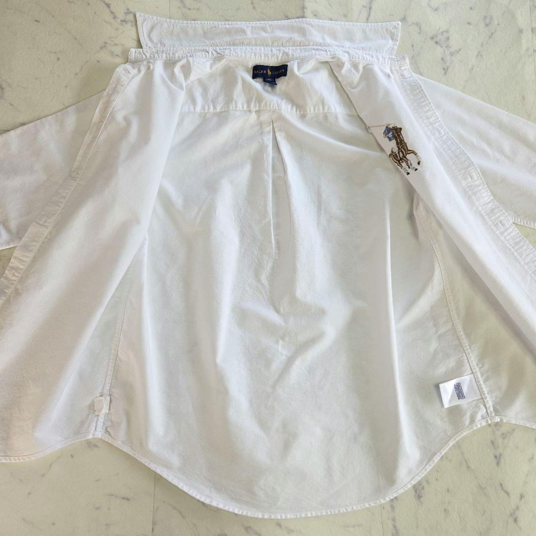 ラルフローレン 長袖シャツ ビッグポニー刺繍 白 ホワイト L相当