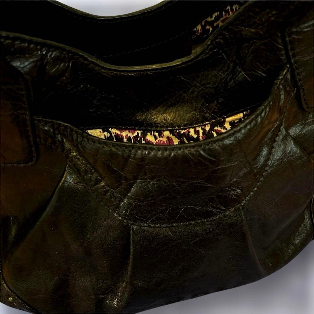 ANNA SUI アナスイ 本革レザー フリンジ スタッズ 蝶 ブラック y2k