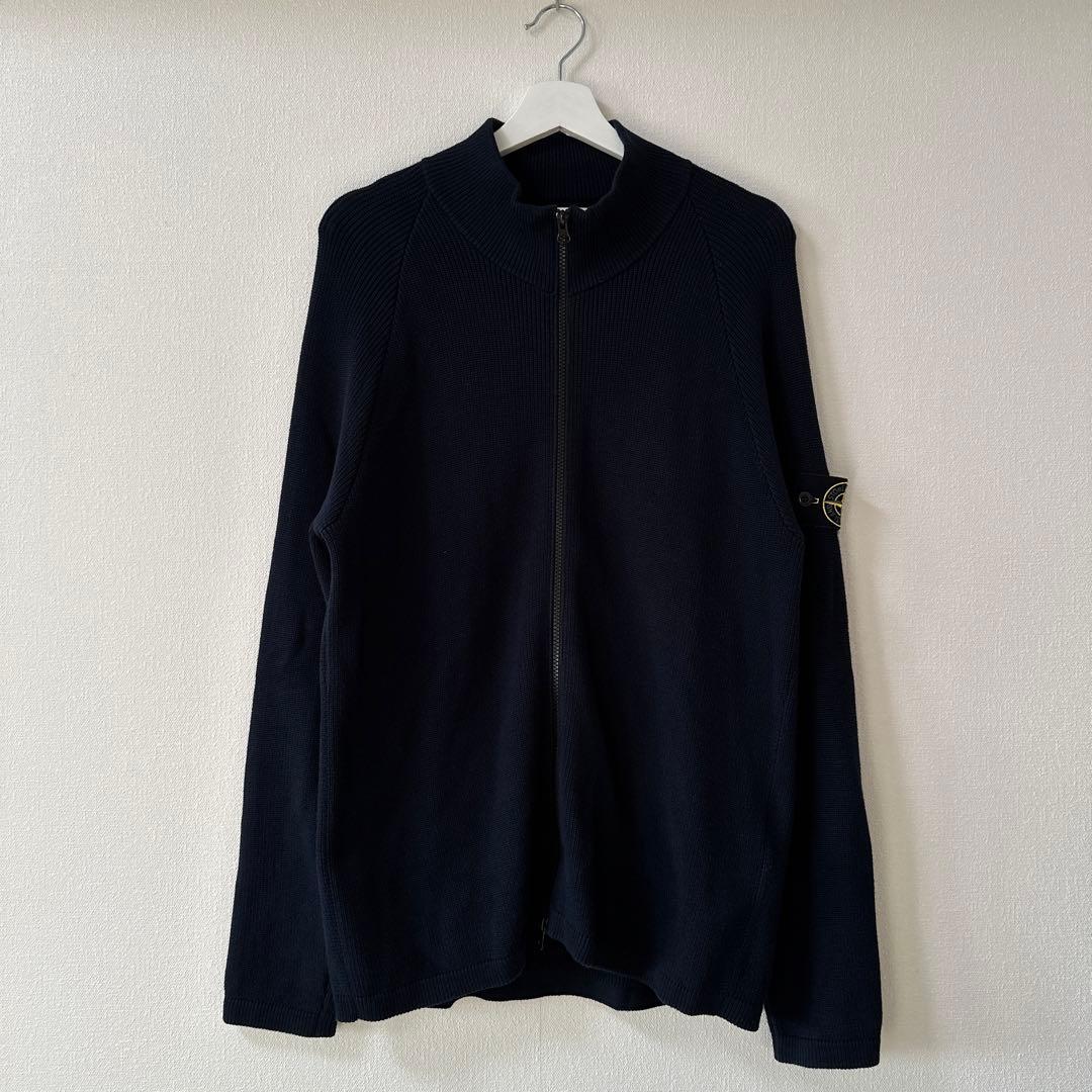 STONE  ドライバーズ ジップアップニット ネイビー Lサイズ 中古・古着通販】STONE ISLAND (ストーンアイランド) 07SS ドライバー