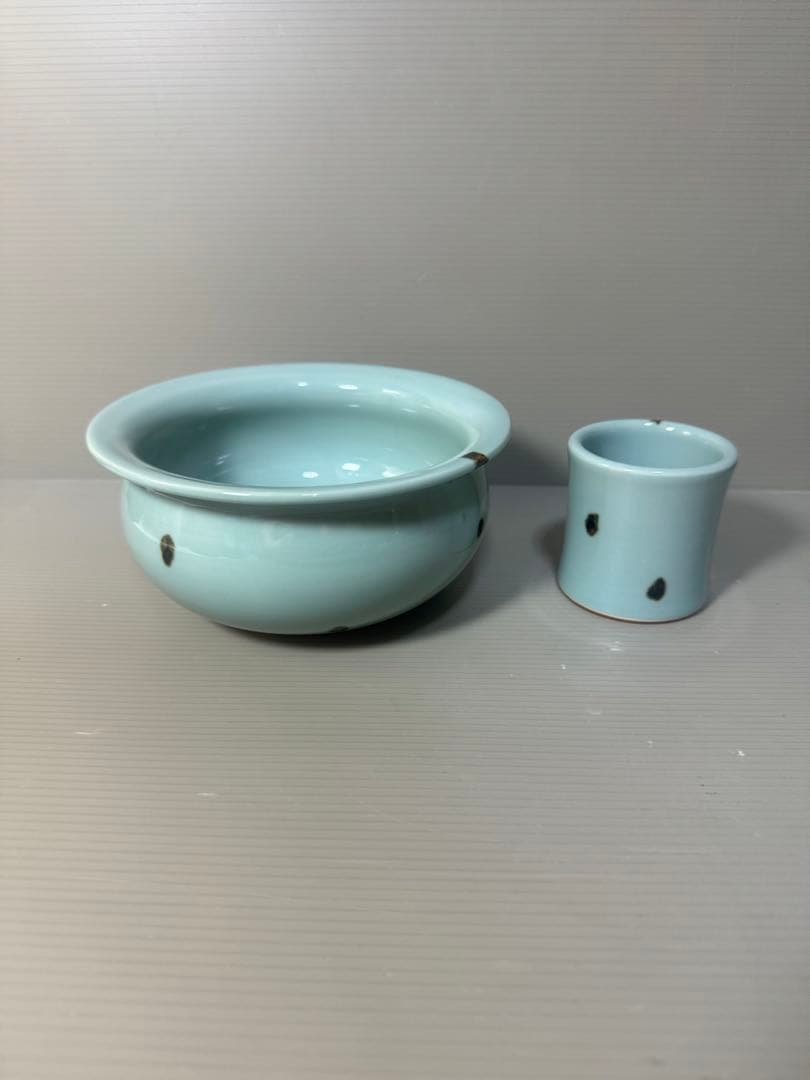 2447 茶道具 皆具 飛青磁 鼓形 横山瑞祥作 - メルカリ