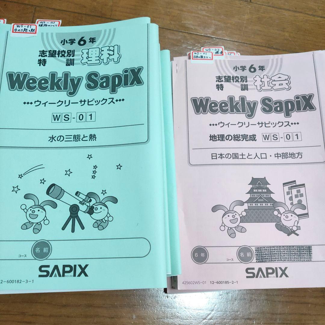 サピックス SAPIX 小学6年 志望校別特訓 理科 社会 - メルカリ