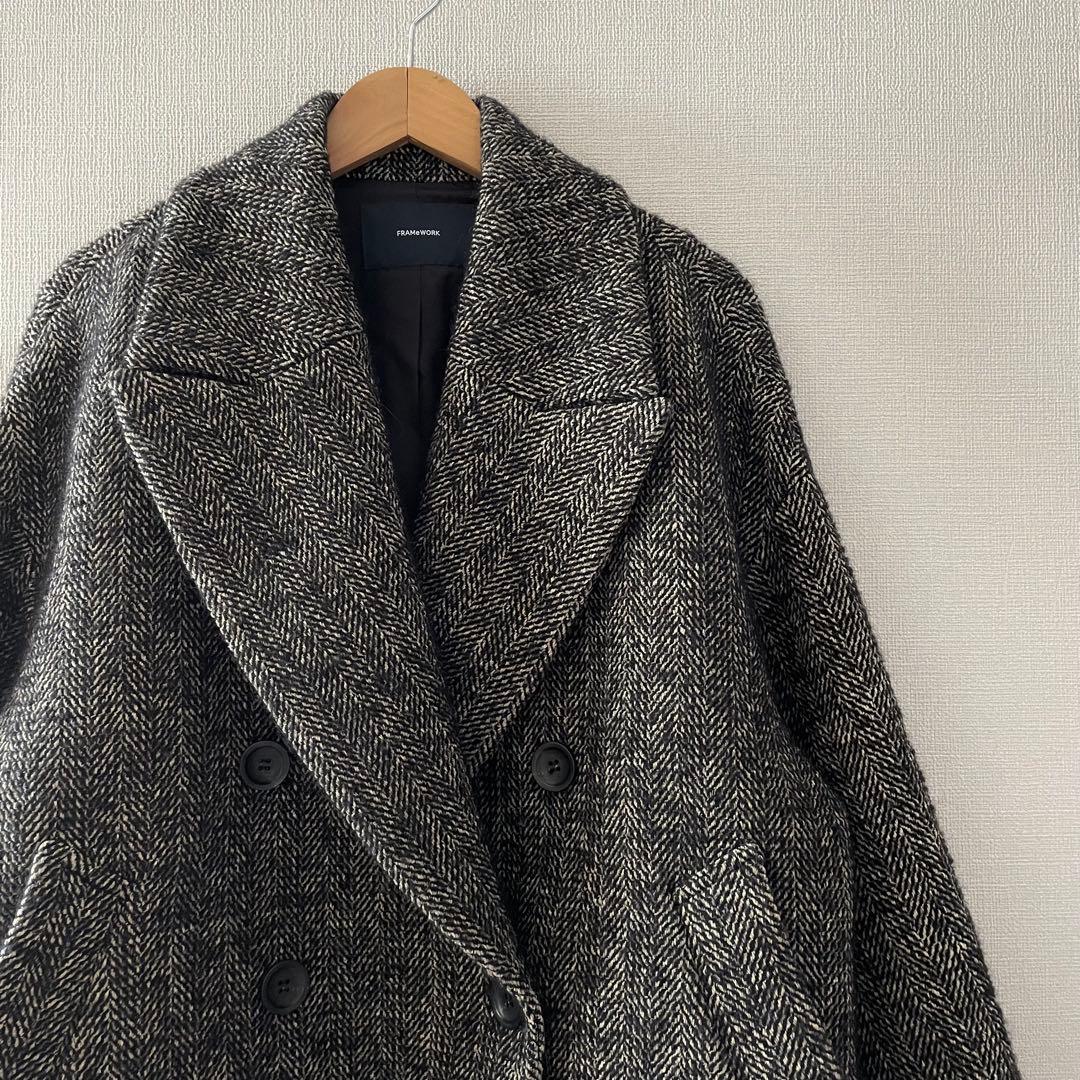 定価5.3万円！FRAMeWORKフレームワークTWEEDツイードショートコート
