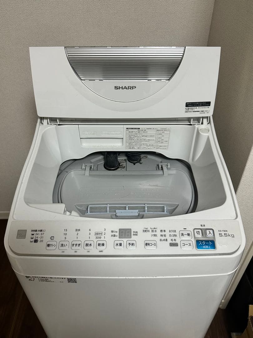 悪*ヴ様 SHARP 洗濯機 ES-T5E8-KW 5.5kg 乾燥付き