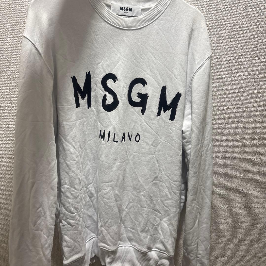 MSGM ホワイトトレーナーMサイズ - メルカリ