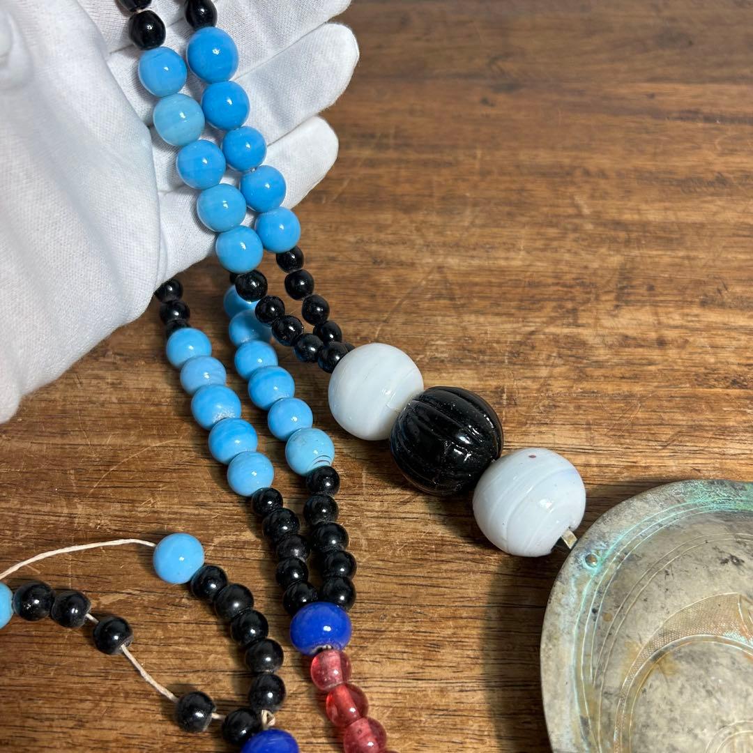 骨董品 アイヌ タマサイ 首飾り シトキ アイヌ玉 蜻蛉玉 ネックレス