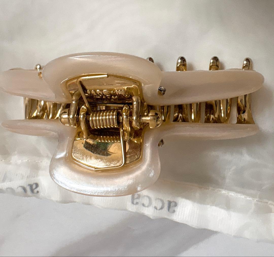 acca ヘアクリップラインストーン ニューコナーラパールホワイトL