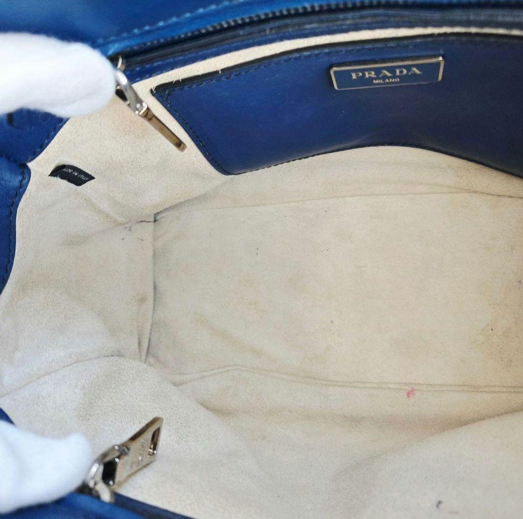 ⭐PRADA⭐ プラダ ガレリア ハンドバッグ ネイビー レザー
