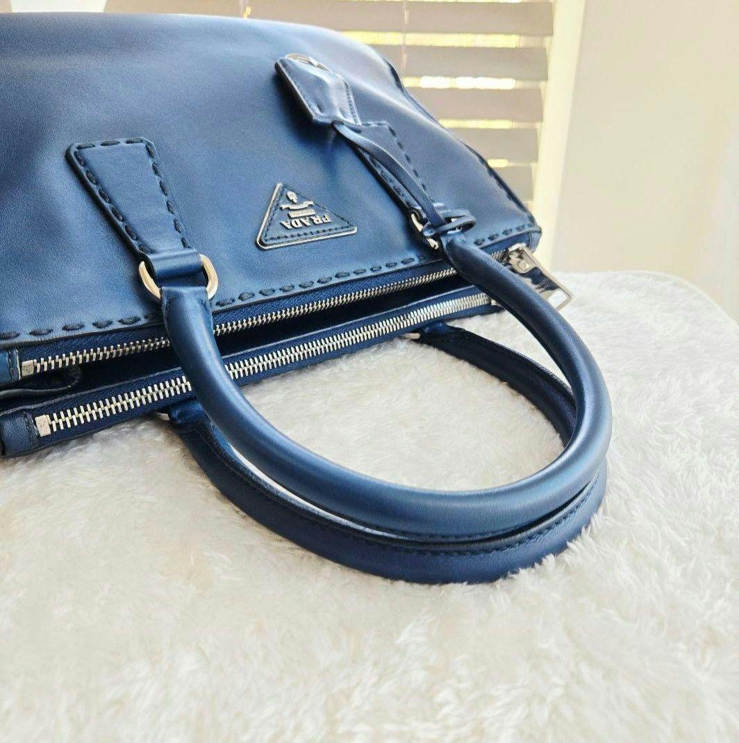 ⭐PRADA⭐ プラダ ガレリア ハンドバッグ ネイビー レザー