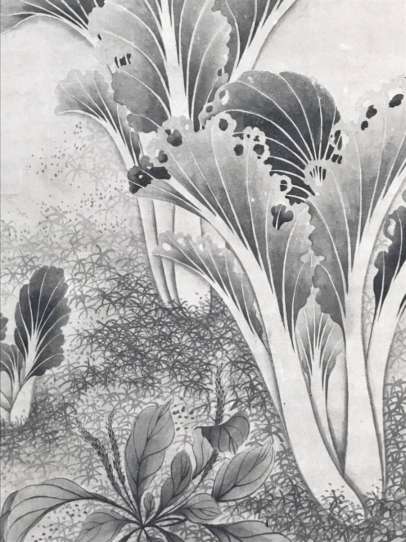 真作】高橋草坪/疏園遊蜂図/野菜図/白菜図/掛軸/名家伝来/