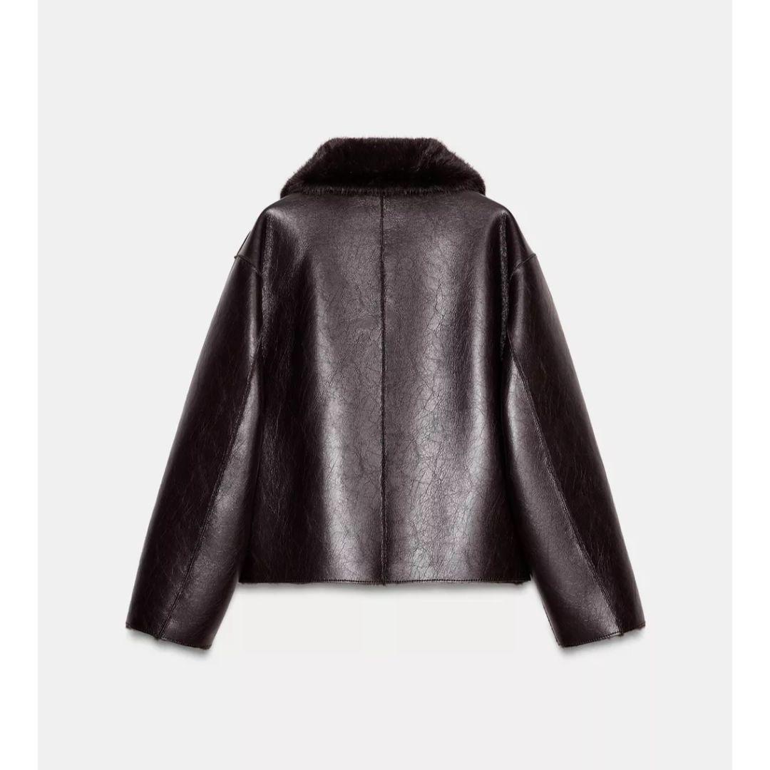 2025新作】ZARA リバーシブル ダブルフェイス フェイクレザージャケット