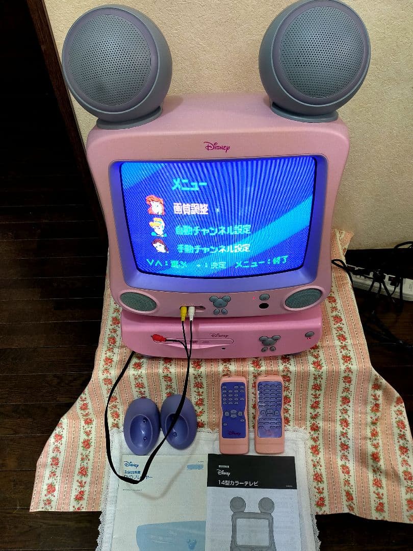 ディズニープリンセス ミッキーマウス 14型ブラウン管テレビ＆DVD