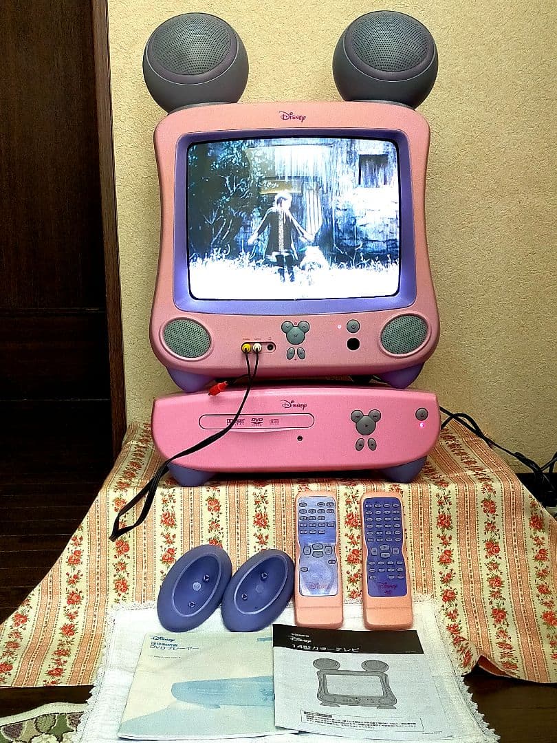 ディズニープリンセス ミッキーマウス 14型ブラウン管テレビ＆DVD