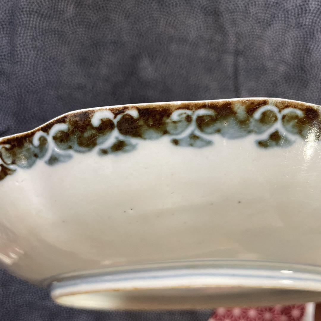 二重角渦福 深皿 宝絵 三彩折鶴松梅 骨董品