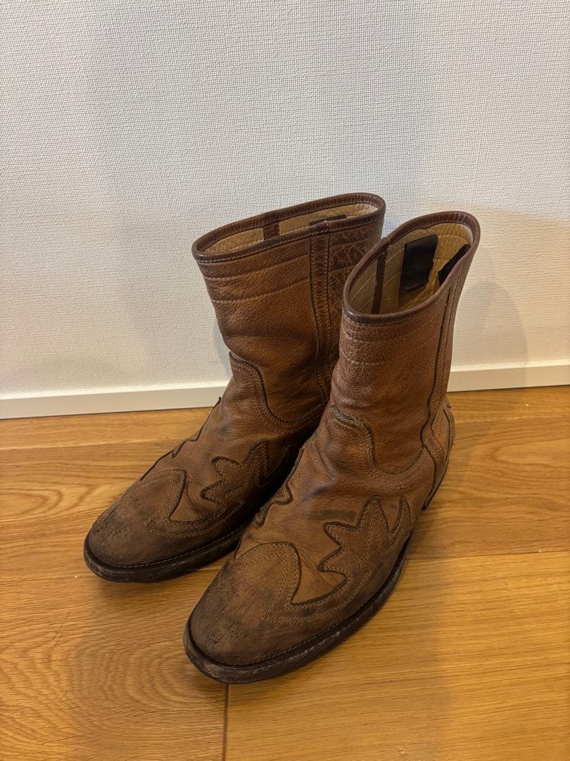 n*i様 DOLCE&GABBANA D&G レザーブーツ バッファローレザー DOLCE&GABBANA D&G レザーブーツ バッファローレザー ブラウン - メルカリ